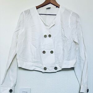 NWOT Cabi Linen White Blazer Jacket Medium